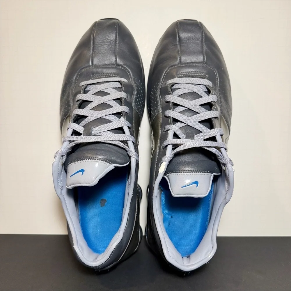 Mens Vintage NIKE Shox Deliver Gray Leather Athletic Shoes / Size 13
